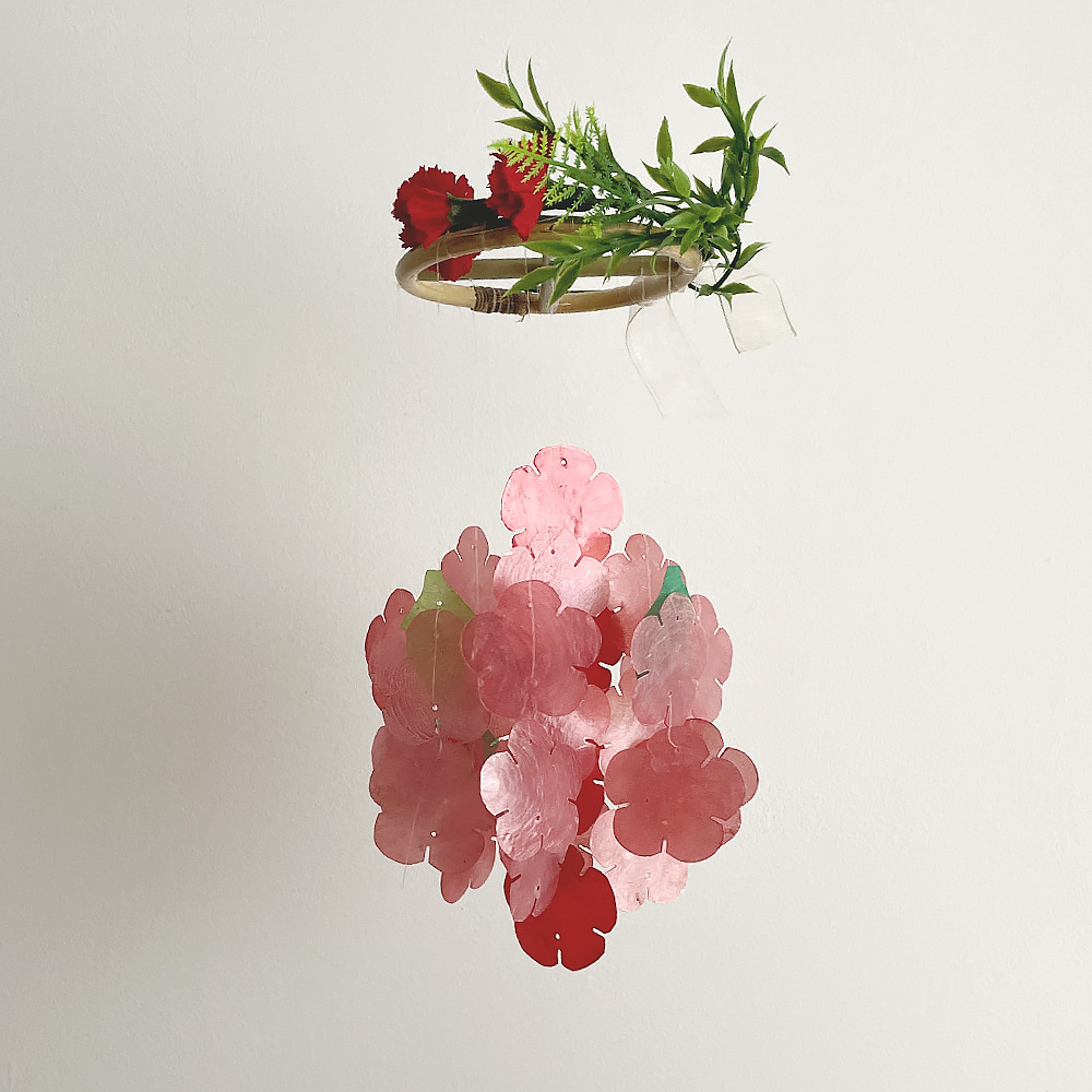 [21USE_0318]호유즈꽃집 카네이션 젤라또 자개모빌 DIY-KIT_레드